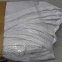 Hosuly Banister Guard 30 x 3 ft Balcony Netting for Kids Pets Stairway Safety Net Baby Fence Door Balcony Netting Safety Mesh Stair Net with No Drilling for Apartment Railing(White)