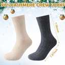 Chicingyou 2 Pairs Cozy 90% Cashmere Crew Socks for Women Men Gifts Soft Warm for Winter Home Bed Outdoor