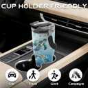 20oz Turtle Tumblers - Sea Turtle Tumbler with Straw Handle, Leak-proof, BPA-free, Double Wall Insulated, Turtles Gifts for Cat Lover, Insulated Coffee Tumbler Ocean Stainless Steel Cup for Kids