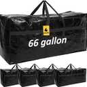 4 Pcs 66 Gallon Large Moving Bags with Zipper and Handles Foldable Storage Duffle Bags Heavy Duty Extra Large Totes for College Dorm Travel Clothes Blankets Bedding Moving (Black)