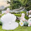 Zcaukya Inflatable Seashell Pool Float, Giant Clam Air-Filled Toys with Pearl Ball for Kids Birthday Party Swimming Pool Summer Beach Party Mermaid Ocean Theme Party Decor