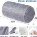 1 MIDDLE ONE Round Cylinder Bolster Pillow with Removable Cooling Cover, Tube Roll Cervical Pillow for Head, Neck, Back and Legs Support, 13"x 6", Grey