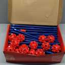 Fort Building Kit for Kids,STEM Construction Toys, Christmas & Birthday Gift for 4 5 6 7 8 9 10 11 12 Years Old Boys and Girls,Ultimate Creative Set for Indoor & Outdoors Activity,140 Pcs,Original (Red)