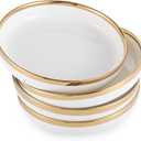8.25-Inch Porcelain Ceramic Deep Dish Plates for Kitchen, White Serving Bowls for Pasta Salad Noodle Poke Soup Cereal Fruit Bowl (Set of 4)