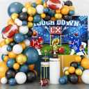 Mocsicka Touch Down Banner 2026 Super Football Birthday Party Decorations 2026 LX Touch Down Happy Birthday Banner for Kids boys Football Birthday Bakcdrop Party Supplies (Blue, 70.8 x 43.3 Inch)
