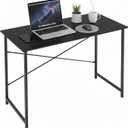 Computer Desk 40 Inch, Simple Home Office Desk Study Writing Table, Sturdy Metal Frame, Scratch-Resistant MDF Desktop for Bedroom Dorm Workspace Small Space, Black