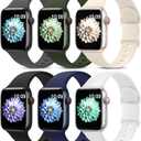 6 Pack Sport Bands Compatible with Apple Watch Band 38mm 40mm 41mm 42mm 44mm 45mm 49mm 46mm,Silicone Waterproof Strap for iWatch Apple Watch Series 11 10 9 Ultra 8 7 6 5 4 3 2 1 SE Women Men