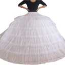YUAKOU Women's Tulle Petticoat Crinoline Half Slip Underskirt for Bridal Dress (White)
