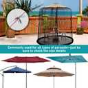 ShowyLive 12x12 Patio Umbrella Mosquito Netting with Zipper 4 Doors & 8 Weight Bag - Adjustable Polyester Mesh Bug Screen for Outdoor Umbrellas, Garden, Patio Tables (Green)
