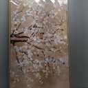 Framed Canvas Wall Art Plum Blossom Flowers Canvas Pictures for Living Room Bedroom Wall Decor Brown Abstract Floral Canvas Art Prints Artwork Home Office Wall Decorations Natural Wood Frame 20" x 40"