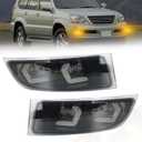 Switchback White & Amber LED Front Bumper Fog Light DRL Amber Sequential Turn Signal Light Feature Compatible with Lexus GX470 2003-2009,Replace OEM Fog Light,81211-60160, 81221-60080