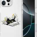 Buleens for iPhone 16 Pro Max Case - Clear Flexible TPU Women Cute Girls Protection Phone Cover Slim Fit Shockproof Funny Girly Unique Fashion Design Pattern Case for iPhone 16 Pro Max, Cats