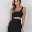 Zeflows Womens One Shoulder Cutout Backless Bodycon Dresses Ruched Hollow Out Sleeveless Mini Club Cocktail Sexy Dresses, Black-M