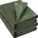 2 Pack Heavy Duty Canvas Tarp 6x8 ft  12oz (350 GSM) Water Resistant Cover, Reinforced Edges & Rustproof Aluminum Grommets  Outdoor Tarp for Camping, Firewood, Truck, Roof Protection