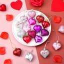 2 x Geosar 30 Pack Conversation Heart Ornaments Valentines Day Decorations, Glitter Matte Heart Shaped Hanging Baubles for Christmas Tree Wedding Home Decor (Red,Silver,Pink,Purple,Rose Red)