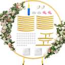 Round Backdrop Stand 7.2FT - Stable Gold Circle Balloon Arch Stand Metal Arch Backdrop Stand for Wedding Birthday Party Baby Shower Decoration (7.2FT)