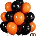 100 Pcs Black and Orange Balloons 12 Inch Halloween Latex Balloons Thicken Helium Party Balloons for Halloween,Wedding, Birthday Party Balloon Arch Garland Decoration