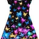 Goodstoworld Toddler Girl Dress for Kids Summer Beach Ruffle Tie Back Dresses for 2-8T