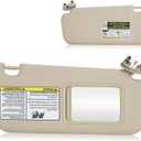 Right Passenger Side Sun Visor with Light Fit for Toyota RAV4 (Roof with Light) 2006 2007 2008 2009 2010 2011 2012 2013, Replaces for 74310-42452-B2 Beige