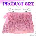 REETAN Fringe Sequin Skirt Belly Dance Sparkly Tassel Skirts for Women (Pink)