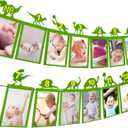 LaVenty Dinosaur Monthly Photo Banner Dinosaur 12 Month Banner First Birthday Party Decoration