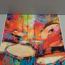 Drums Abstract Unframed Art Print Poster, Wall Art Painting Decor. Paint Splash Style Artwork For Bedroom Bathroom Office Home 70 (Drums, 20"L x 16"W, Unframed)