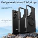 for Samsung Galaxy S26 Ultra case with Stand, 7X Military-Grade Drop Protection, Shock-Absorbing Phone Rugged Cover, Compatible with MagSafe Accessories,360 Magnetic Stand, Black