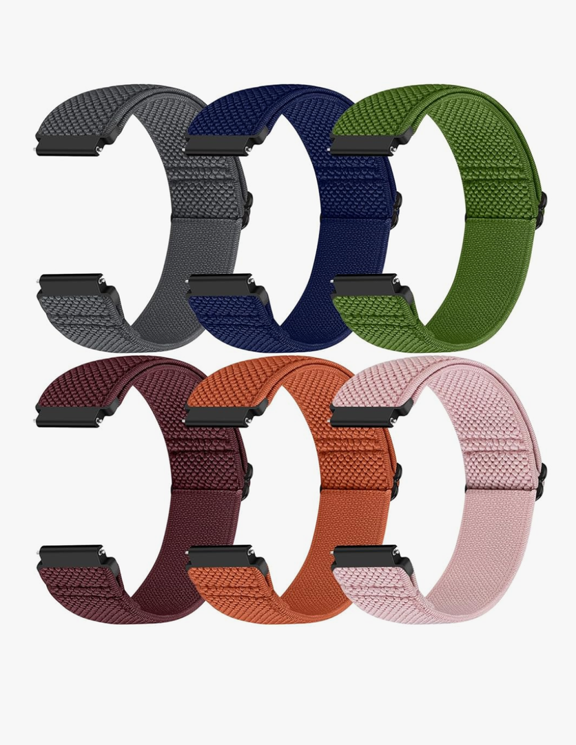 Runostrich Quick Release Nylon Watch Band - Choice of Width - 18mm, 19mm, 20mm, 22mm, 24mm Elastic Watch Straps Adjustable Stretchy Solo Loop Sport Nylon Replacement Wristband for Women Men