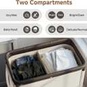 StorageWorks 2 Section Laundry Hamper, Rolling Laundry Cart with Wheels and Handles, Laundry Room Double Sorter for Organizer and Storage, 26.4 Gal(100L), Beige