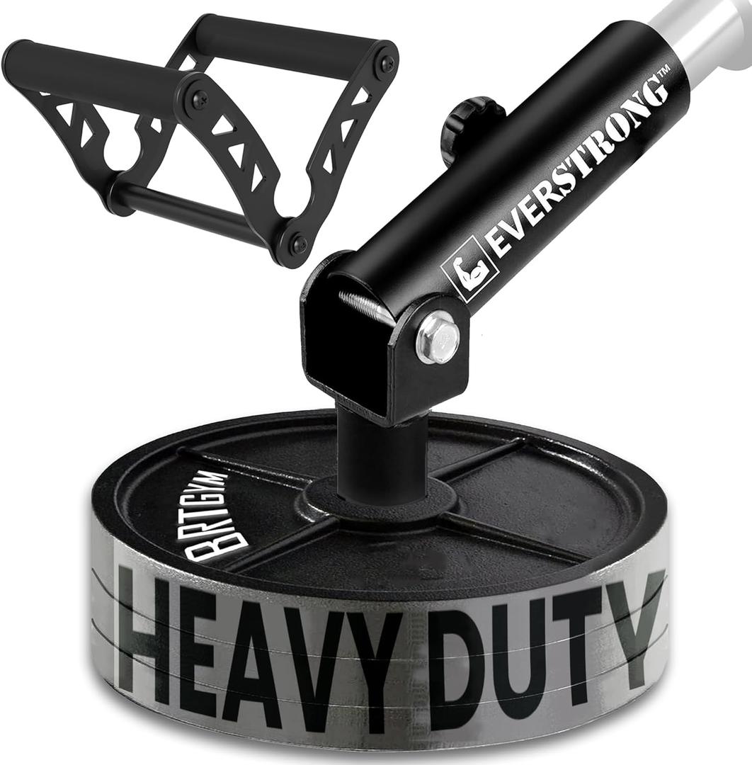 EVERSTRONG T Bar Row Attachment with V Bar Attachment Landmine Handle - 360 Swivel Landmine Attachment for Barbell for Full-Body Workout in Home Gym - Small Spaces - Deadlifts Squats Landmine Stand, 2" Base with V Grip