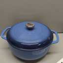 Lodge Essential Enamel Cast Iron Dutch Oven - Perfect for Bread Baking, Braising, Marinating & Slow Cooking - Features Moisture-Sealing Lid & Dual Handles - Kitchen Essentials - 6 Quarts - Caribbean Blue