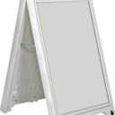 White Double-Sided Sidewalk A-Frame Sign w/Protective Lens 24"x36"