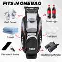 TIVOR 2026 Golf Cart Bag - 14-Way Full-Length Dividers, 9 Pockets, Easy-Access Handle & Ergonomic Straps | Perfect for Cart & Walking, Includes Rain Cover