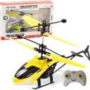 Gesture Sensing Indoor Flying Helicopter Toys, Remote-Controlled Helicopter Children's Toys with LED Lights, Birthday Gifts for Boys and Girls (Yellow)