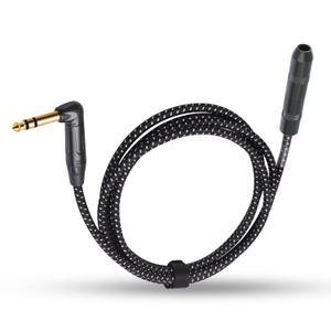 3.3Ft Right Angle 1/4 TRS Male to Female Stereo Audio Cable,6.35mm TRS Male to Female Stereo Headphone Guitar Extension Cable Cord-1 Pack