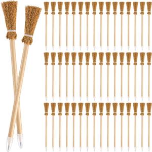 Zonon 48 Pcs Witch Broom Pencils Witch Party Favors Supplies for Kids Teens Adults Classroom Supplies Goodie Bag Fillers