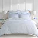 Levtex Home Martha Stripe Blue Reversible King/Cal King Comforter Set (106x94in) with 2 Pillowcases (36x20in) - Stripe Bedding - Blue, White - Cotton King Size Comforter Set - Lofty, Soft