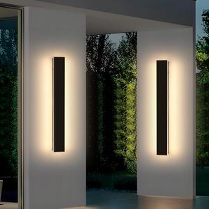 2 Pack Long Outdoor Porch Light, 23.6inch Modern LED Wall Sconce, IP65 Waterproof, 3 Color 3000K/4500K/6000K, 24W, Exterior Linear Lighting Fixture for Patio, Yard, Garage, Balcony