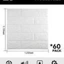 DKP 60Pcs White 3D Foam Wall Panels, Self-Adhesive Brick, 58 Sq Ft