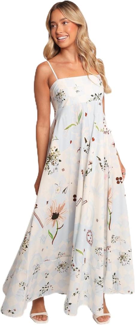 Emmeline Maxi Dress - Blue Floral, Small