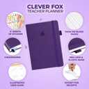 Clever Fox Teacher Planner School Year Planner with Calendars & Lesson Plans Teacher Plan Book for Classroom & Homeschool Organization - Undated, 7x10, Hardcover (Purple)