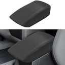 INTGET Center Console Cover for 2025 2026 Subaru Forester Accessories Leather Car Armrest Arm Rest Box Lid Middle Console Seat Cover Protector (Black Stitches, 2025+)