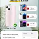 Compatible with iPhone 14 Case, with Aesthetics Striped Design Case for Women Girl, Cute Fashion Simple Soft TPU Slim Protection Phone Case for iPhone 14 6.1'' - Light Pink & White