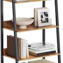 VASAGLE Bookshelf, 5-Tier Narrow Book Shelf, 11.8 x 23.6 x 66.9 Inches, Ladder Shelf for Home Office, Living Room, Bedroom, Kitchen, Rustic Brown and Ink Black ULLS067B01