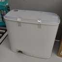 White Plastic Mini Trash Can, Toilet Cleaner Stick, Toilet Brush Holder, 36 Refills, 2-Gallon Trash Can with Pop-Out Lid, Suitable for Bathrooms and Small Toilets.