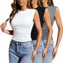 Multi-Pack Women's Camisole Knit Soft Slim Fit Tank Tops Basic | Spaghetti Strap Layering Tee Shirt, Stretchy Bodycon Fashion Undershirt, White Black Cute Y2K Going Out , Summer Lounge (Gray, S)