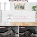 96" Retractable Baby Gates Large Openings, Extra Wide Mesh Dog Gate for Garage Deck Porch, Strong Suction Disc Prevent Crawling Under, 34" Tall Long Safety Gate for Child Indoor Outdoor, White