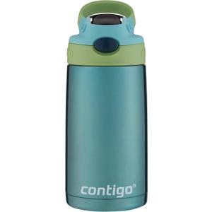 Contigo Kids Stainless Steel Water Bottle with Redesigned AUTOSPOUT Straw, 13oz, Green and Blue, Easy Clean, BPA Free (Ocean)