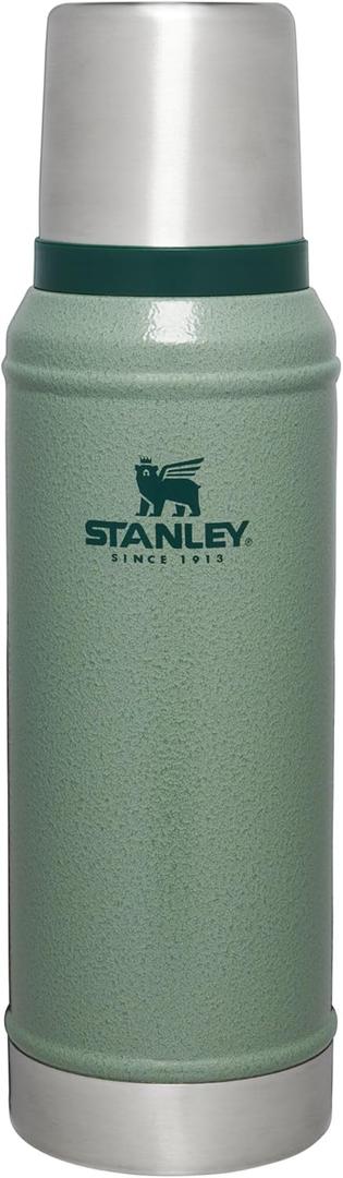 Stanley Classic Legendary Vacuum Bottle 1.0 qt | Wide Mouth with Leakproof Cup Lid | Keep Drinks Hot or Cold | Packable for Travel | Insulated Stainless Steel Thermos | BPA-Free | Hammertone Green