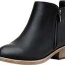 Jeossy Women's 905 Ankle Boots, Classic Low Heeled Short Booties, Casual Comfortable Boots with Wide Widths- 7 Wide
